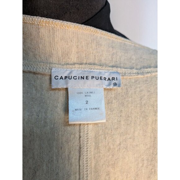 Capucine Puerari Cream Sweater Jacket Wool Blend, Size 2 - Picture 10 of 10